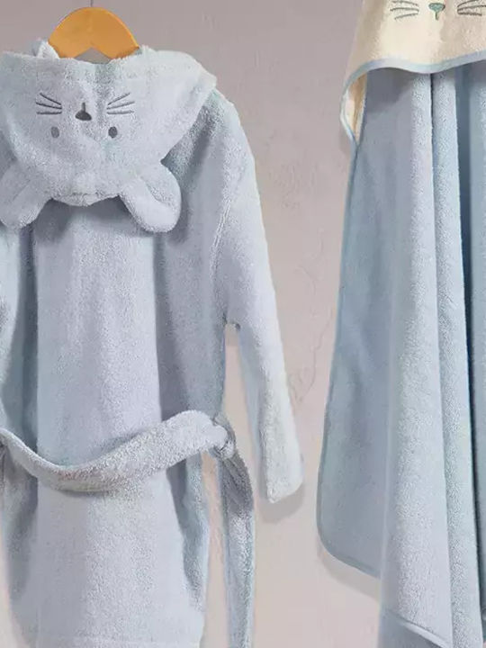 Nef-Nef Homeware Baby Bath Towel Bathrobe Hooded Bamb Special Party Blue 75x75cm