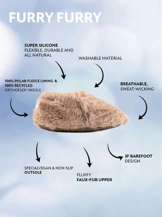 Kids Slippers Beige Furry Furry 21K035P000FURRYBEJKURK