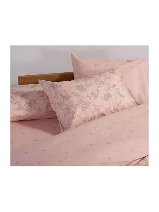 Nef-Nef Homeware Bettbezug-Set Baumwolle Einzelbett mit Kissenbezug 170x240 Carena Pink