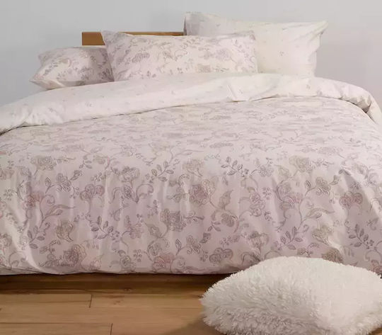 Nef-Nef Homeware Duvet Cover Set Cotton Queen with 2 Pillowcases 240x230 Carena L.grey