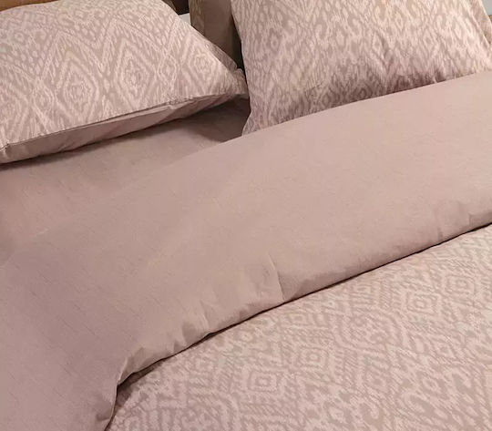 Nef-Nef Homeware Σετ Παπλωματοθήκη Βαμβακερή Μονή με Μαξιλαροθήκη 170x240cm Orion Beige