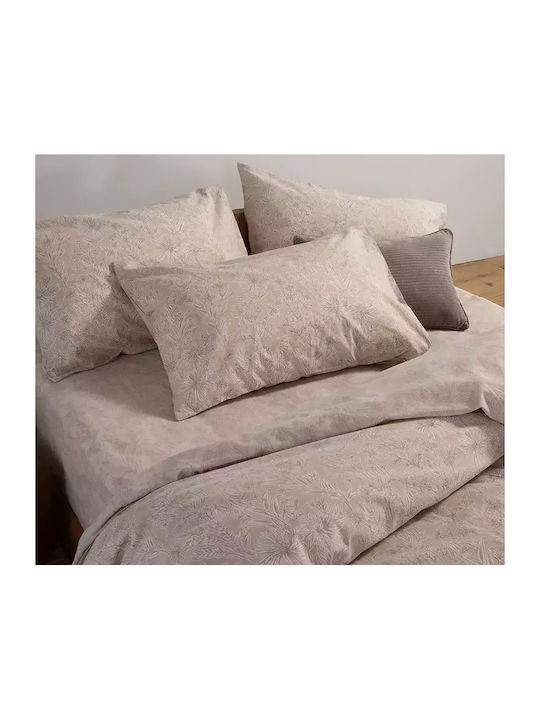 Nef-Nef Homeware Bettbezug-Set Baumwolle Übergröße mit 2 Kissenbezügen 240x230 Lucil Beige