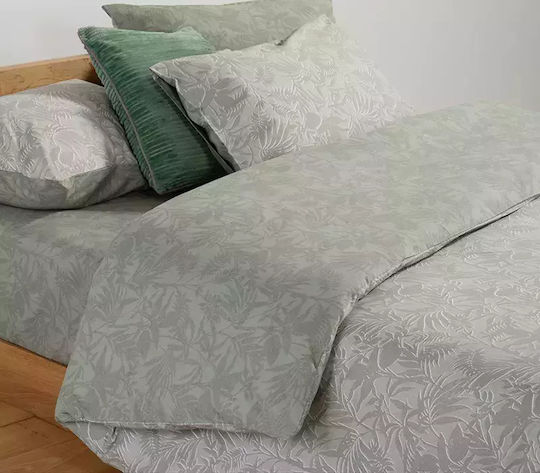 Nef-Nef Homeware Σετ Παπλωματοθήκη Βαμβακερή Υπέρδιπλη με 2 Μαξιλαροθήκες 240x230cm Dazier Green
