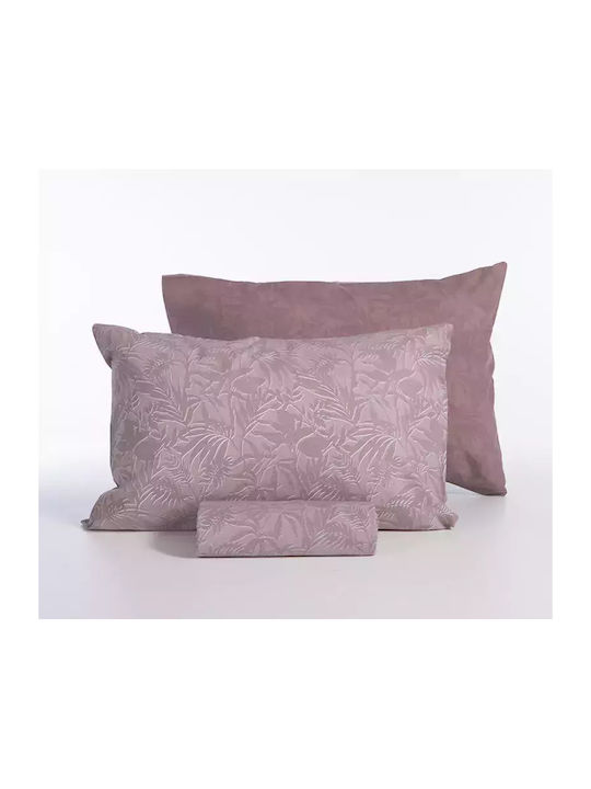 Nef-Nef Homeware Duvet Cover Set Cotton Queen with 2 Pillowcases 240x230 Dazier Mauve