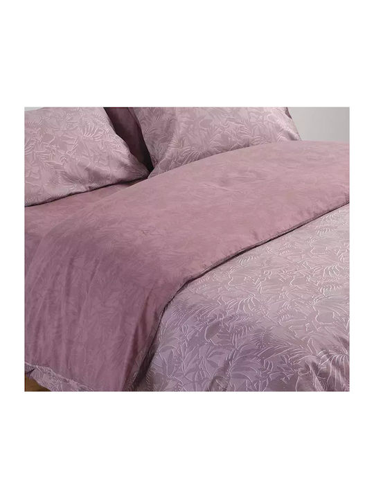 Nef-Nef Homeware Duvet Cover Set Cotton Single with Pillowcase 170x240 Dazier Mauve