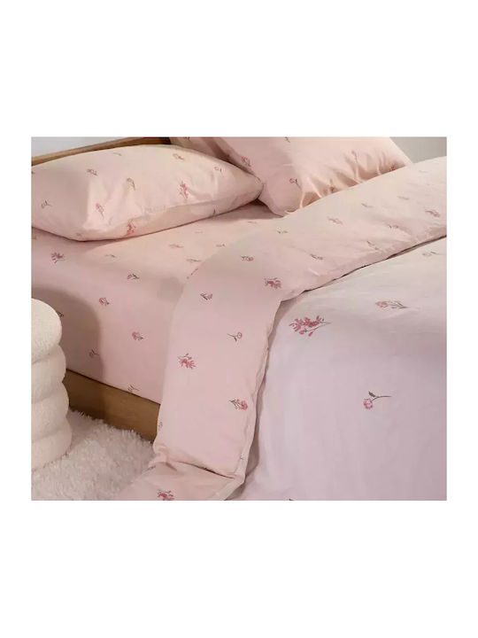 Nef-Nef Homeware Duvet Cover Set Cotton Single with Pillowcase 170x240 Fragesca Ecru