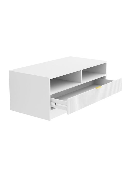Rectangular Central Coffee Table Allegro Wooden White W100xD50xH40cm