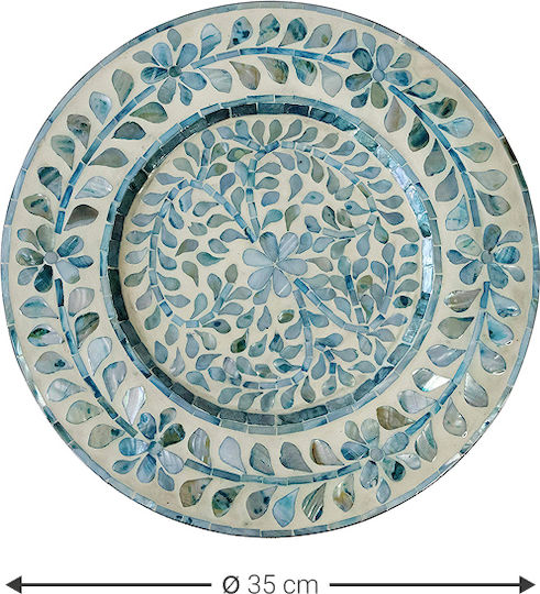 Polihome Amarel Plate Shallow Wooden with Diameter 35cm