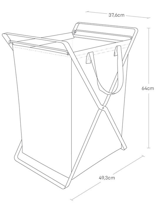 Yamazaki Yamazaki Wäschekorb Stoff Klappbar 45lt 49,3x37,6x64cm Yamazaki Yamazaki Wäschekorb Stoff Klappbar 45lt 49,3x37,6x64cm