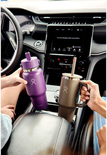 Hydro Flask Wide Mouth Travel Bottle with Flex Straw Cap Μπουκάλι Θερμός Ανοξείδωτο 710ml beachplum