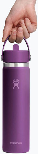 Hydro Flask Bottle Thermos Stainless Steel 621ml Beachplum with Straw