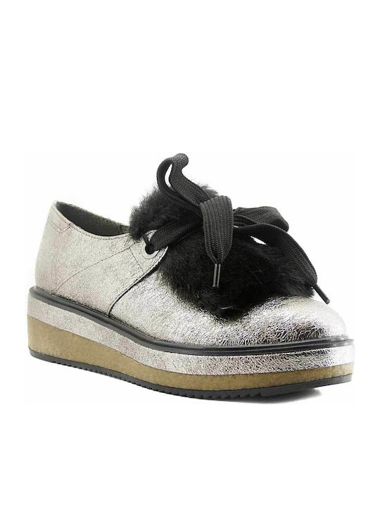 Women's Slip-On Leather Silver