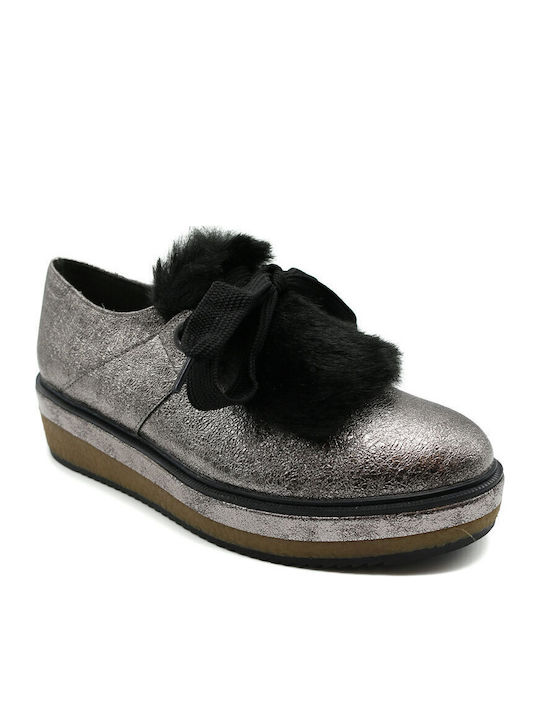 Women's Slip-On Leather Silver