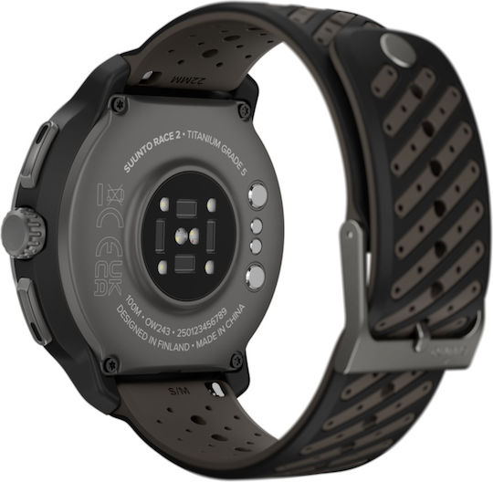 Suunto Race 2 Titanium 49mm Waterproof Smartwatch with Heart Rate Monitor (Titanium Black)