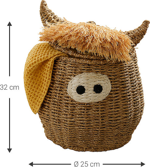 Polihome Storage Basket Wicker Beige 25x25x32cm 1pcs