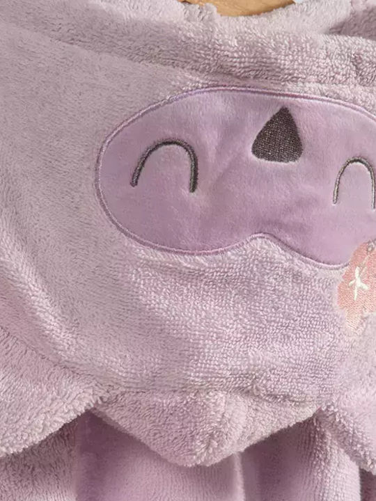 Nef-Nef Homeware Kids Bathrobe Best Friends Lilac Hooded
