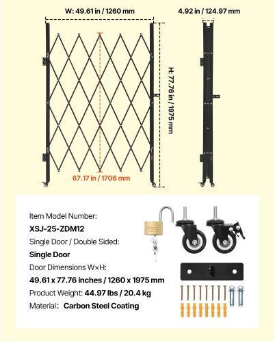 Vevor Metal Fence Gate in Black Color xcm