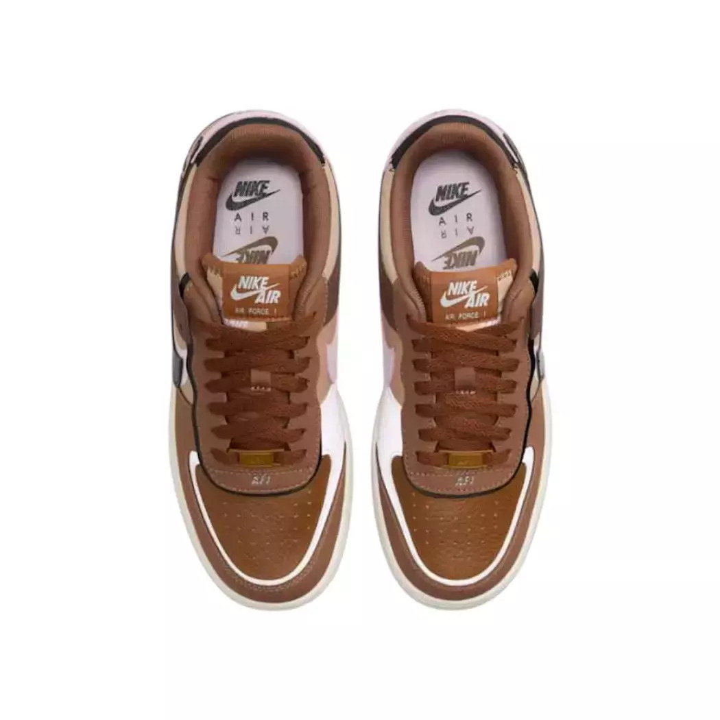 Brown Air Force Acorn On Feet Nike Air Force Shadow Sneakers Brown
