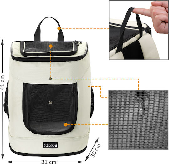 Cadoca Rucsac pentru transport câine / pisici Alb M41xL31xA30cm.
