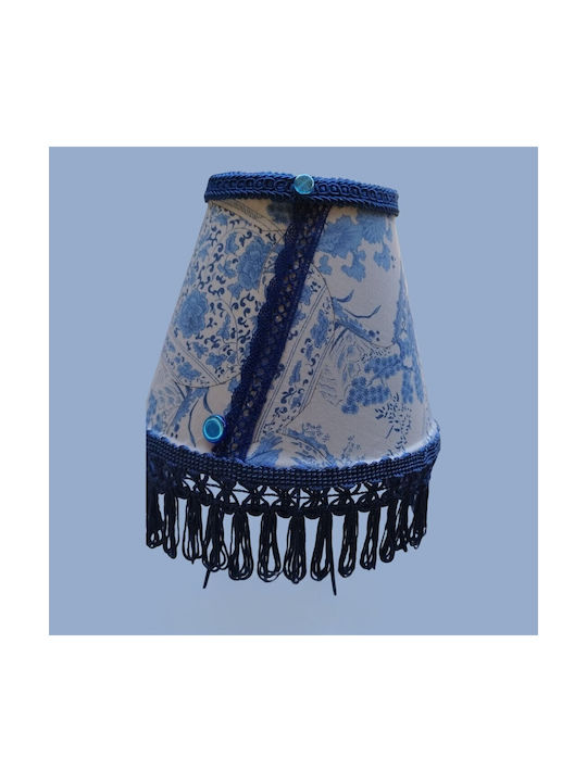 Oxygen Korean Blossom Table Lamp for E27 Fitting with Blue Shade and Base