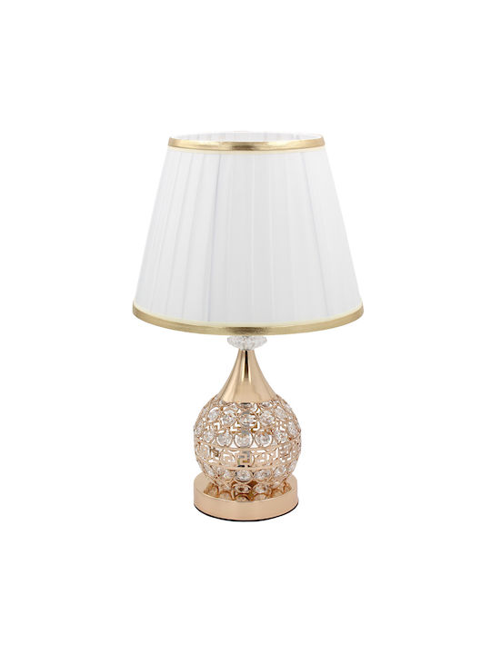 Keskor Metal Table Lamp for Socket E27 with Gold Shade and Base