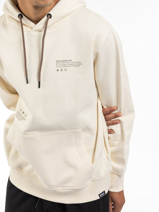 Sweatshirt with Hood Ecru