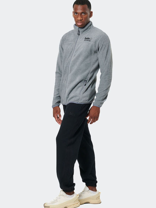 Men's Fleece Jacket Hooded Gray