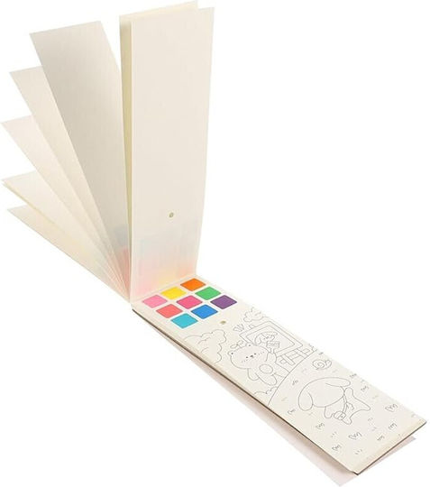 Mini Carte De Colorat Pictură Cu Apă 20 Pagini Ilustrații 4 Ani+