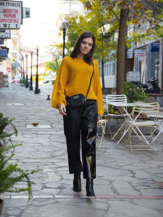Women's Leather Trousers Black