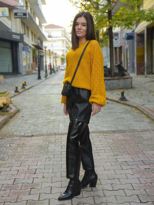 Women's Leather Trousers Black