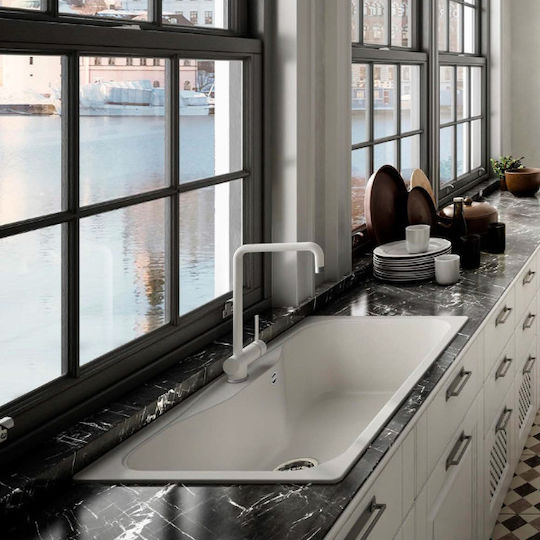 Elleci Fox 360 Granitek LGF36040 Drop-In Sink Synthetic Granite W86xD50cm Nero