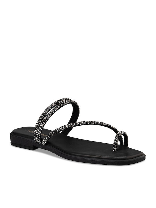 Women's Flat Sandals in Black Color