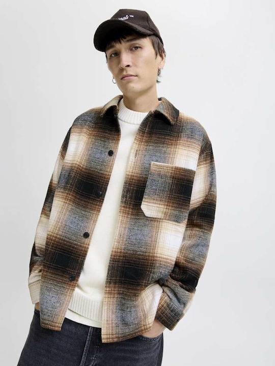 Long Sleeve Overshirt In Wide Line Monks Robe