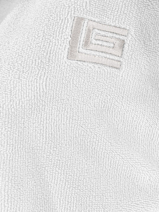 Guy Laroche Monogram Bathrobe with Hood White