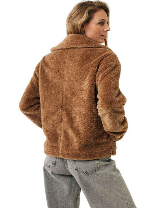 Γυναικείο Biker Jacket Teddy Brown