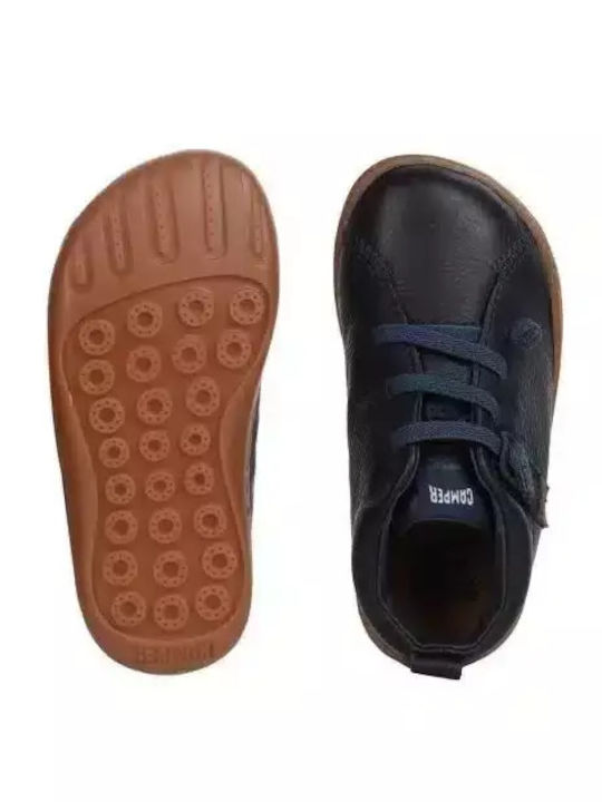Peu Cami Leather Kids Boots with Laces Navy Blue