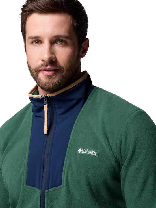 Full Men's Fleece Cardigan Green
