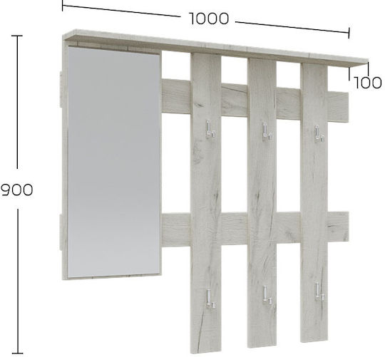Reno Έπιπλο Εισόδου με Καθρέπτη & Κρεμάστρα 100x10x90εκ. Reno Έπιπλο Εισόδου με Καθρέπτη & Κρεμάστρα 100x10x90εκ.