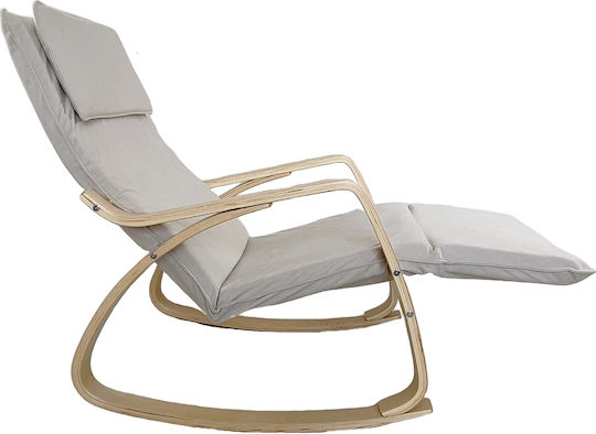 Schaukelstuhl Beige 67x127x91cm
