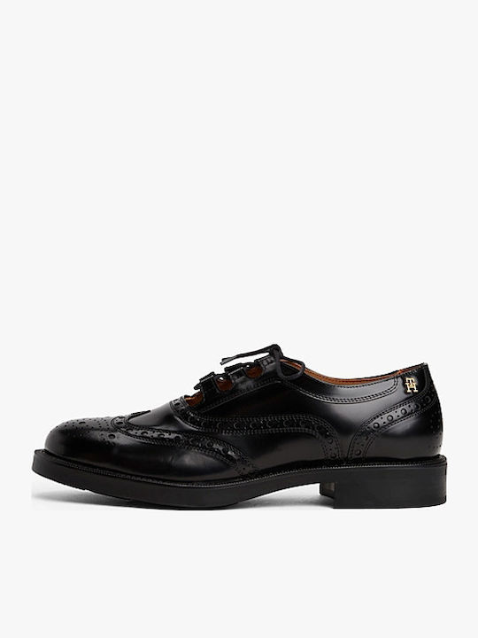Leather Women's Loafers in Black Color