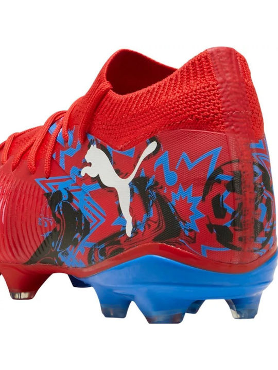PUMA Future 8 Match Football Shoes with Cleats FG/AG Red PUMA Future 8 Match Football Shoes with Cleats FG/AG Red