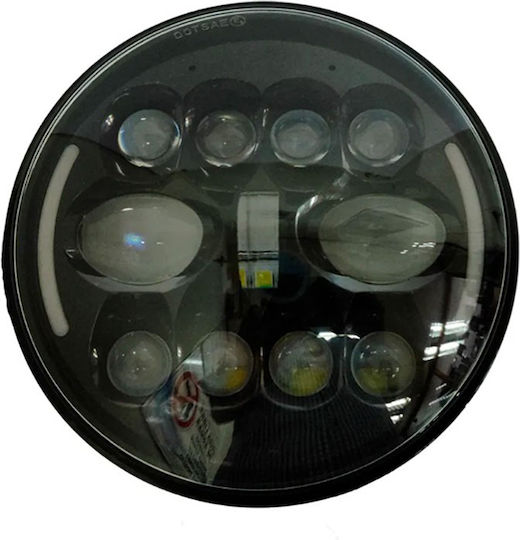 Roundς Headlights Car LED 12V 40W 17.78cm with Red Lighting 1pcs