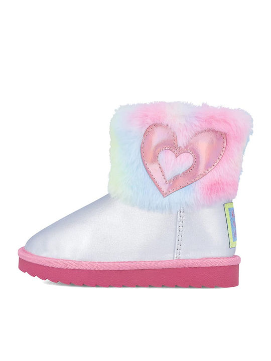Kids Boots with Zipper Silver