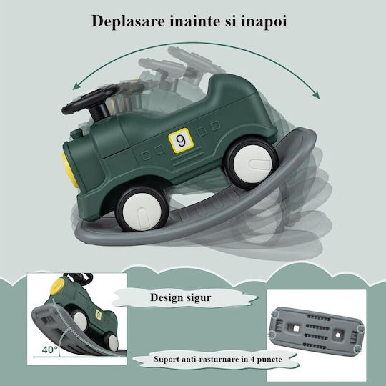 Jucărie cu leagăn pentru 18++ luni cu roți pentru greutate maximă de 25kg Verde
