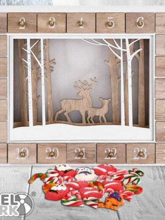 Cutie Muzicală Delemn Pentru Advent Calendar Cu Leduri 24 De Zile 27 X 6 X 35 Cm