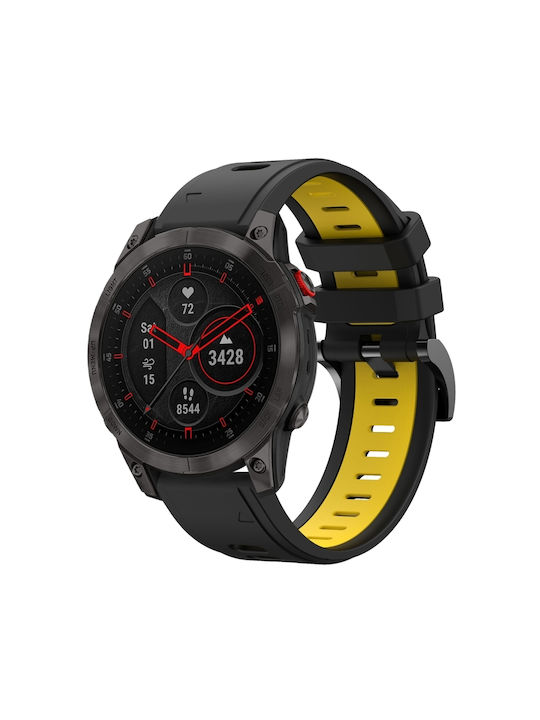 Garmin Epix Gen 2 22mm Δίχρωμο Αθλητικό Λουράκι Σιλικόνης Μαύρο+κίτρινο Garmin Epix Gen 2 22mm Δίχρωμο Αθλητικό Λουράκι Σιλικόνης Μαύρο+κίτρινο