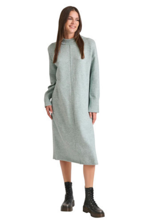 Midi Kleid mit Schlitz Grün