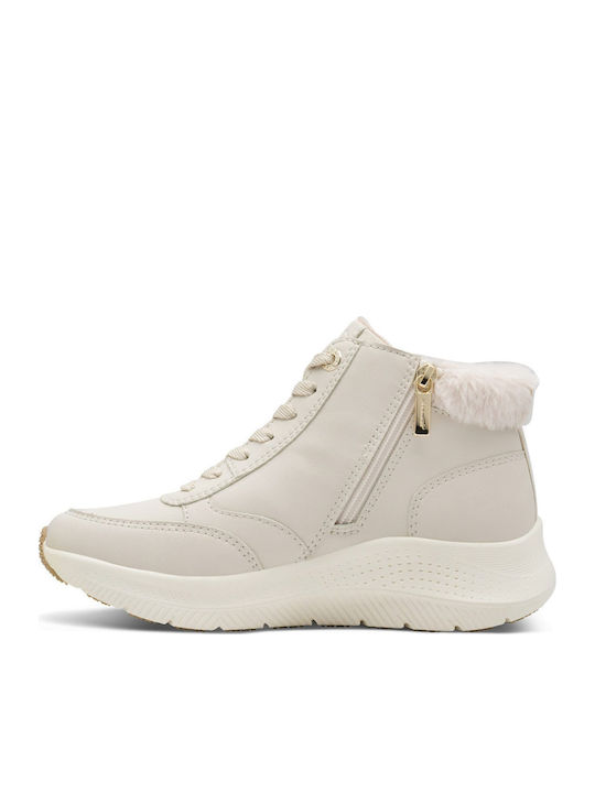 Women's Ankle Boots with Fur White