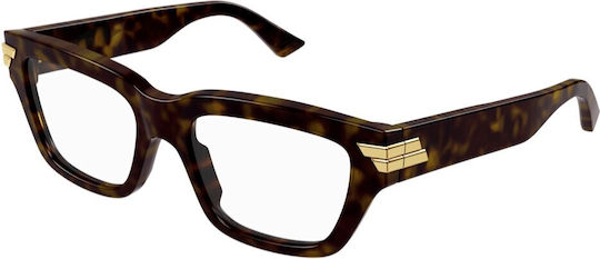 Bottega Veneta Дамски Пластмасов Рамка за Очила Кафяв BV1190O 002