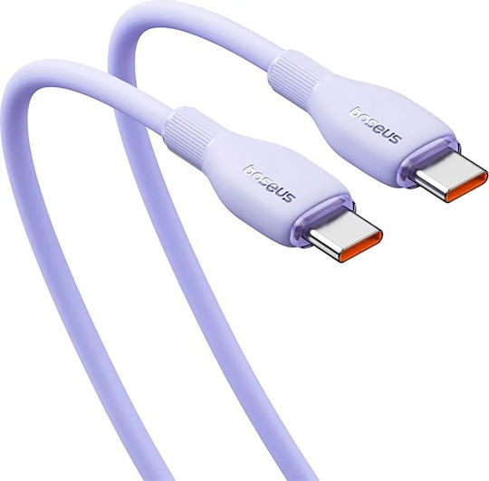 Baseus Pudding USB 2.0 Кабел USB-C Мъжки - USB-C 100W Захранване PD Лилав 2м P10355702511-B4